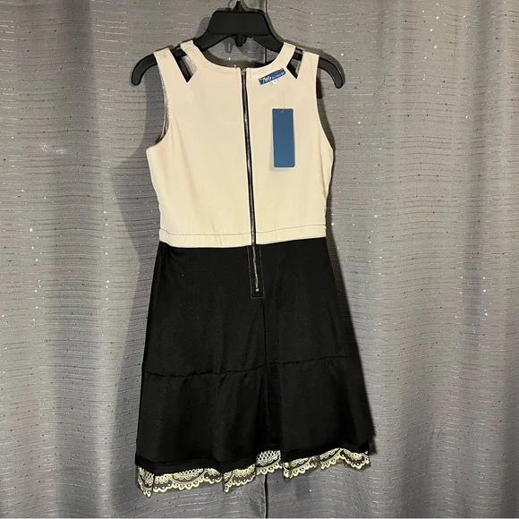 TM by Truly Me Glittery Gold/Black Dress Sleeveless With Stylish Shoulder Straps
